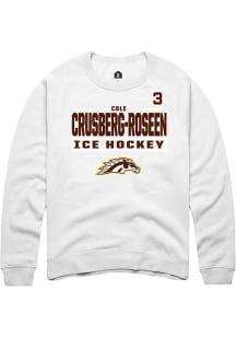 Cole Crusberg-Roseen Western Michigan Broncos Mens White NIL Stacked Box Player Crew
