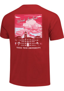 Texas Tech Red Raiders Womens Red Sun-Kissed Skies Short Sleeve T-Shirt