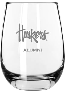 Nebraska Cornhuskers Alumni 15oz Stemless Wine Glass - White