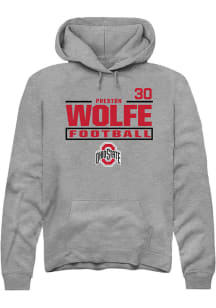Preston Wolfe Ohio State Buckeyes Mens Graphite Football NIL Stacked Box Player Hood