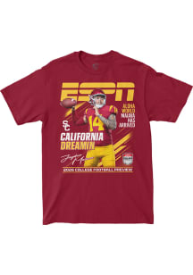 Jayden Maiava USC Trojans Cardinal Red ESPN Cover Short Sleeve Fashion Player T Shirt