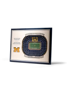 Michigan Wolverines 5-Layer 3D Stadium View Wall Art - Tan