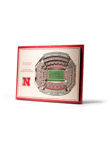 Nebraska Cornhuskers 5-Layer 3D Stadium View Wall Art - Tan