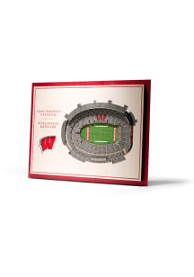 Wisconsin Badgers 5-Layer 3D Stadium View Wall Art - Tan
