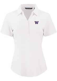 Cutter and Buck Washington Huskies Womens White Forge Eco Polo Short Sleeve Polo Shirt