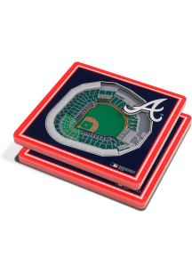 Atlanta Braves 3D Stadium View Coaster - Navy Blue