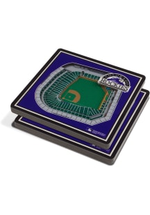Colorado Rockies 3D Stadium View Coaster - Purple