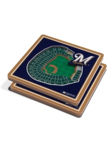 Milwaukee Brewers 3D Stadium View Coaster - Navy Blue
