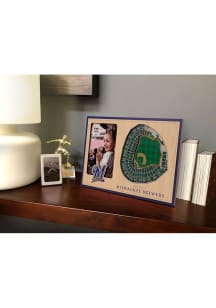 Milwaukee Brewers Stadium View 4x6 Picture Frame - Brown