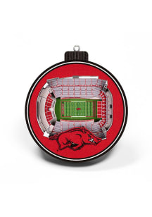 Arkansas Razorbacks 3D Stadium View Ornament - Red