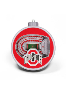 Ohio State Buckeyes 3D Stadium View Ornament - Red