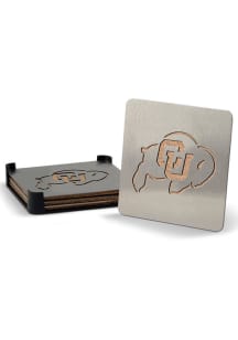 Colorado Buffaloes 4 Pack Stainless Steel Boaster Coaster - Silver