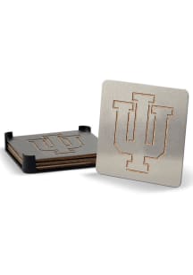 Indiana Hoosiers 4 Pack Stainless Steel Boaster Coaster - Silver