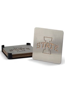 Iowa State Cyclones 4 Pack Stainless Steel Boaster Coaster - Silver