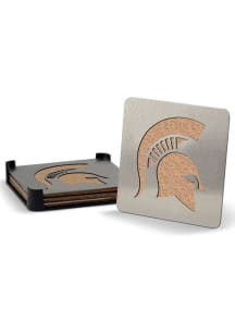 Michigan State Spartans 4 Pack Stainless Steel Boaster Coaster - Silver