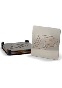 Purdue Boilermakers 4 Pack Stainless Steel Boaster Coaster - Silver