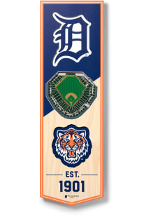 Detroit Tigers 6x19 inch 3D Stadium Sign - Blue