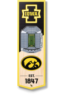 Iowa Hawkeyes 6x19 inch 3D Stadium Sign - Black