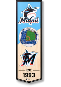 Miami Marlins 6x19 inch 3D Stadium Sign - Blue