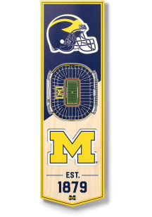 Michigan Wolverines 6x19 inch 3D Stadium Sign - Blue
