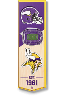 Minnesota Vikings 6x19 inch 3D Stadium Sign - Purple