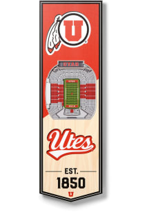 Utah Utes 6x19 inch 3D Stadium Sign - Red
