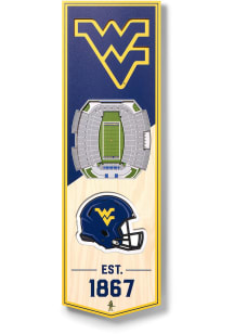 West Virginia Mountaineers 6x19 inch 3D Stadium Sign - Blue