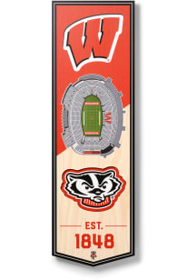 Wisconsin Badgers 6x19 inch 3D Stadium Sign - Red