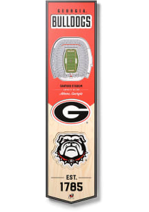 Georgia Bulldogs 8x32 inch 3D Stadium Sign - Red