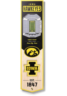 Iowa Hawkeyes 8x32 inch 3D Stadium Sign - Black