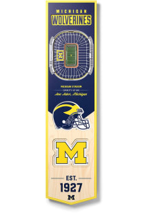 Michigan Wolverines 8x32 inch 3D Stadium Sign - Blue