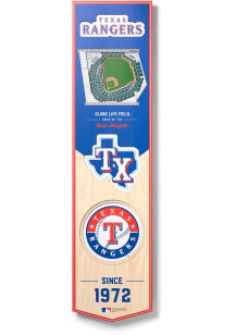 Texas Rangers 8x32 inch 3D Stadium Sign - Red