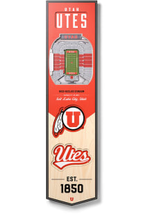 Utah Utes 8x32 inch 3D Stadium Sign - Red