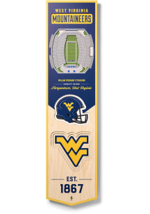 West Virginia Mountaineers 8x32 inch 3D Stadium Sign - Blue