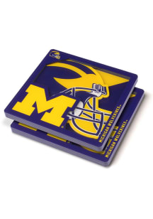 Michigan Wolverines 3D Coaster - Blue