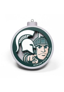 Michigan State Spartans 3D Logo Series Ornament - Green