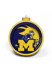 Michigan Wolverines 3D Logo Series Ornament - Yellow