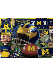 Michigan Wolverines Wooden Retro Puzzle