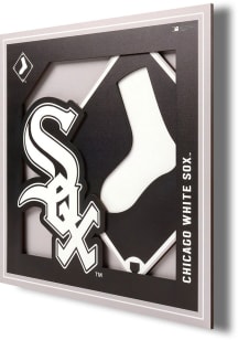 Chicago White Sox 12x12 3D Logo Sign - Black