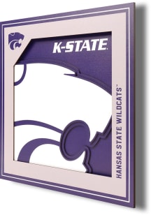 K-State Wildcats 12x12 3D Logo Sign - Purple