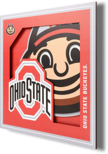 Ohio State Buckeyes 12x12 3D Logo Sign - Red