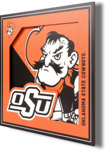 Oklahoma State Cowboys 12x12 3D Logo Sign - Orange