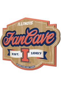 Illinois Fighting Illini Fan Cave Sign - Orange