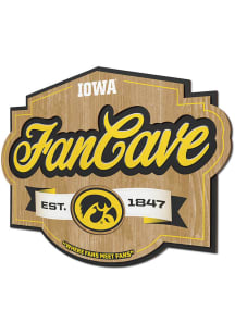 Iowa Hawkeyes Fan Cave Sign - Black