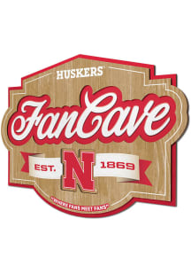 Nebraska Cornhuskers Fan Cave Sign - Red