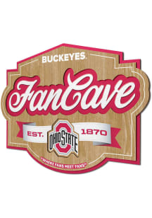 Ohio State Buckeyes Fan Cave Sign - Red