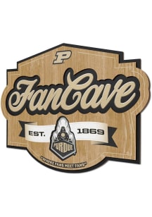 Purdue Boilermakers Fan Cave Sign - Gold