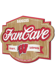 Wisconsin Badgers Fan Cave Sign - Cardinal