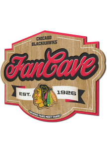 Chicago Blackhawks Fan Cave Sign - Black
