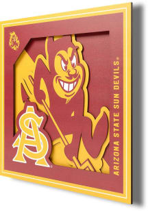 Arizona State Sun Devils 12x12 3D Logo Sign - Red